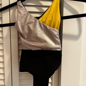 NWOT NUNU Tricolor Colorblock  One Piece Swimsuit 2-3 Toddler